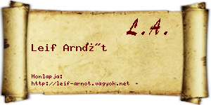 Leif Arnót névjegykártya